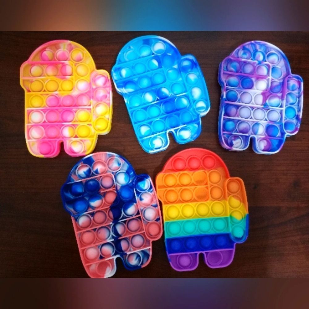 5 Pack Pop It Fidget Sensory Rainbow Toys